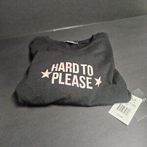 Harper & Ivy S Black "Hard to Please" in Pink long sleeve t-shirt